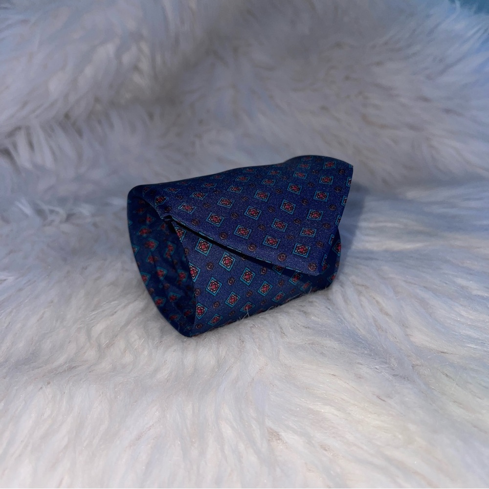 Sir James Tie Blue & Red Geometric Pattern Made in USA